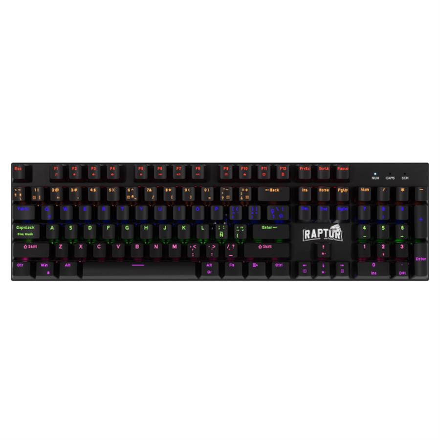 Teclado Raptor Fireclaw M104 Mecanico Retroiluminado Switch Red Outemu